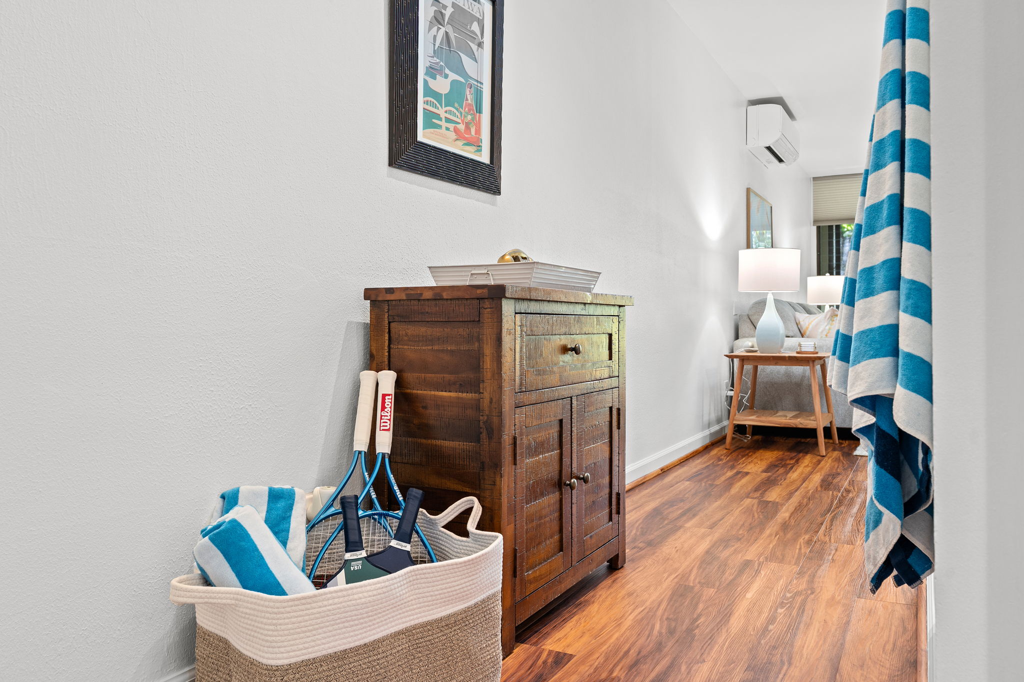 Pickleball and tennis equipment for guests