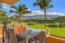 The outdoor dining are of a Hawaii vacation managed by a local property management company.
