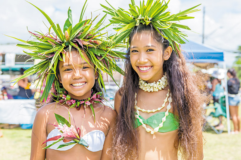 Two young girl performers 