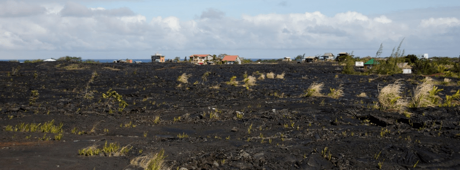 kalapana village after volcanic eruption